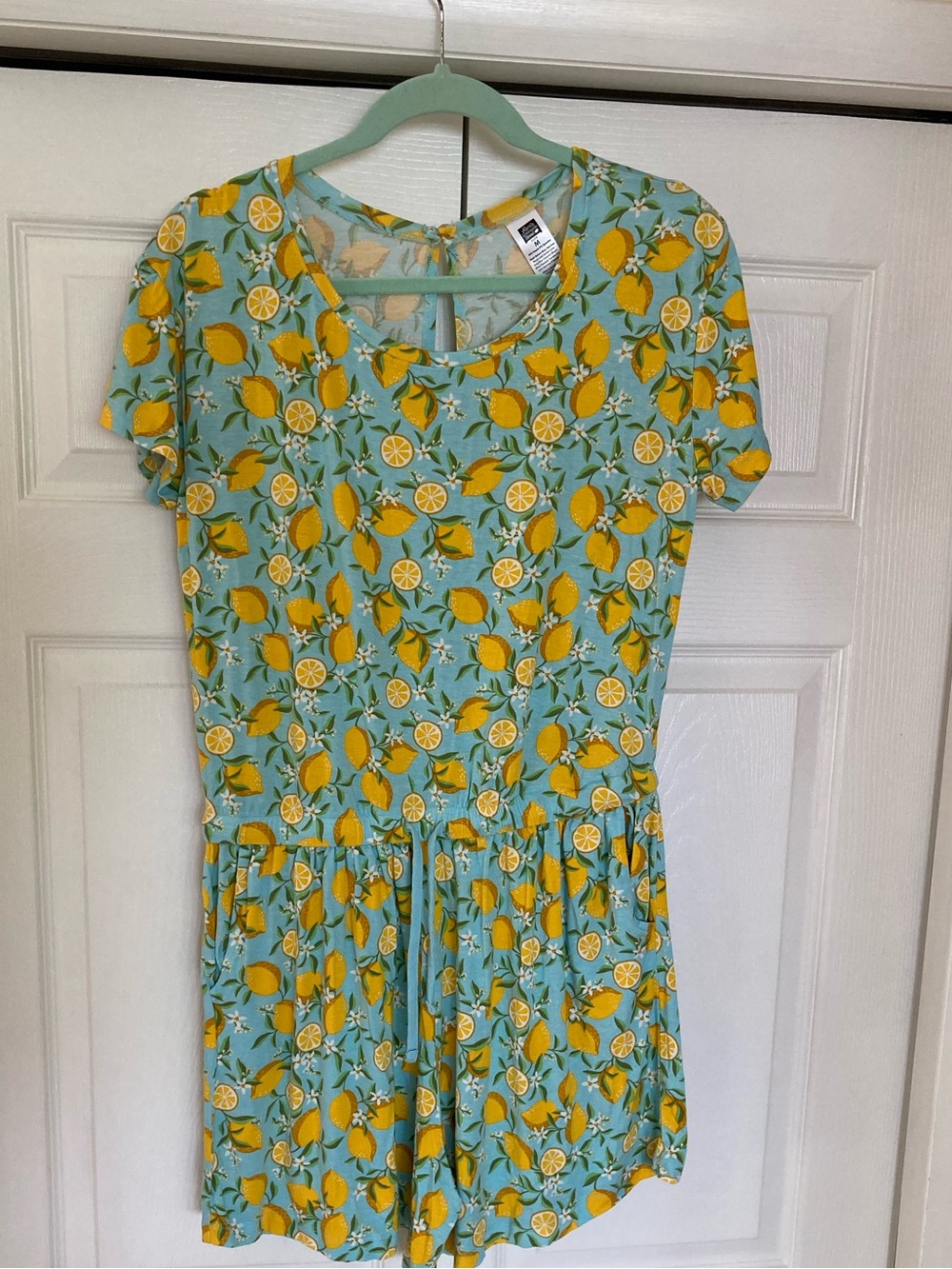 Lemon Print Short Sleeve Romper  light weight